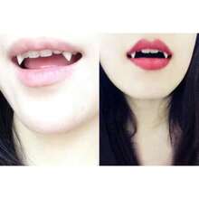 1 Pair Resin False Teeth, Suitable For Cosplay Props, Vampire Teeth, Zombie Teeth, Tiger Teeth, Halloween, Eerie, Dark/Gothic Style, Party/Party Decoration - View 5