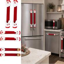 1pc Red Christmas Refrigerator Handle Cover, Santa Claus, Reindeer And Snowflake Pattern, Soft Elastic Removable, Stain-Resistant And Scratch-Resistant, Protects Refrigerator, Dishwasher, Microwave, Oven And Other Appliance Handles, Also Suitable For Christmas Kitchen Decoration - Multicolor - View 1