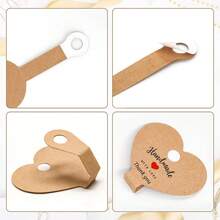 100pcs Heart-Shaped Kraft Paper Jewelry Hanging Display Cards, Self ...