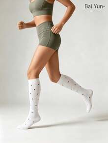 3 Pairs Pack Sports Compression Socks Women Jump Rope Running Calf Socks Men Elastic Over-The-Calf Compression Socks - Multicolor - View 6