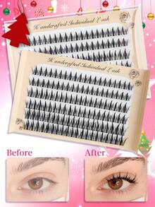 246pcs Soft Cartoon Eyelash Clusters With Pointed Tips, C Curl Fairy DIY Eyelash Extensions, Suitable For Festivals And Parties - View 6