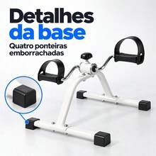 Mini Bike para Uso Sentado com Resistência Ajustável – Mais Movimento na Rotina - Pedal para Braços e Pernas – Branco - Visão 5