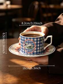 1 Set Exquisite Ceramic Cup & Saucer, Swan Coffee Cup, Home Handheld Cup, Farm Theme Afternoon Tea Cup, Water Cup, Mug, Small Capacity Ceramic Cup, Milk Cup, Gift Cup - Multicolor - View 4
