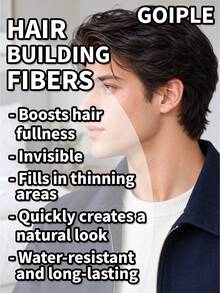 Goiple 3pcs Hair Fiber, Instantly Fill Hairline And Thin Hair, Create Fuller And Thicker Effect, Immediate Coverage For Bald Spots, Unisex Hair Fiber, Natural Hair Powder To Conceal Hair Loss (27.5g) - Multicolor - View 6