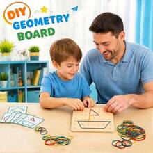 Geometric Sensory Board Toy, Pegboard Puzzle Game, Educational Shape Building Toy, Develops Children's Thinking, Spatial Orientation, Creativity And Imagination. - Multicolor - View 6