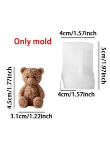 Resin Silicone Mold - Love Bear Silicone Mold Candle Gypsum Drop Jewelry Table Ornament Handmade Mold - Bear Mold - View 7