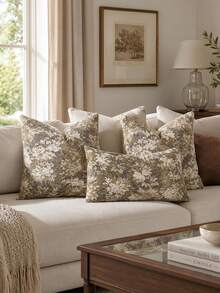 Vintage Floral Pillowcase, Bohemian Country Style Knitted Square Decorative Cushion Cover, Soft Sofa Pillowcase, Suitable For Living Room And Bedroom, Perfect For Daily Use, Party, Thanksgiving, Christmas And Other Occasions - Beige - View 6