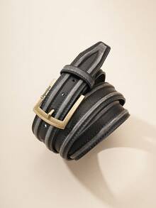 1pc Vintage Men's Belt, Western Cowboy Style, Jeans Belt, PU Leather And Split Cowhide Material Strap - BH1280 - View 5