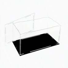 1 Piece Clear Acrylic Display Case, Multiple Sizes, Plastic Assembly Dustproof Display Box With Matte Black Base, For Action Figures Collectibles Souvenirs Statues Models - Transparent - View 4