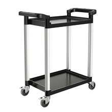 Utility Cart, 300 Lbs Load Capacity, 2-Tier Utility Plastic Cart With 360° Swivel Wheels (2 With Brakes), 24.4 X 16.1-Inch Food Service Cart For Warehouse, Office, Home, Restaurant, Kitchen - 14.7 Lbs - View 8