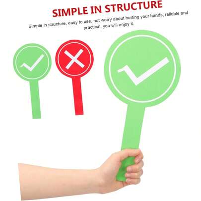 12pcs True/False Judgment Handheld Cards, Green Checkmark Red X Double-Sided Handheld Signs, Lightweight For Interactive Quizzes, Buzzer Rounds, Scoring, Competitions, Event Voting, Thickened Material Durable And Easy To Grip