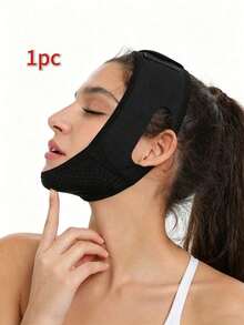 3/1pc Sleep Lifting Face Mask, V-Shaped Cheek Lifting Mask, Breathable Facial Strap, Suitable For Women To Use In Leisure Time As A Gift - Black - View 8
