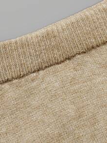 Women Fall Turtleneck Knit Set Long Sleeve Sweater And Maxi Skirt Two Pieces Outfit Soft Knitted Casual Autumn Matching Set For Daily Wear - Khaki - View 4
