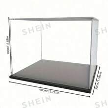 1 Piece Clear Acrylic Display Case, Multiple Sizes, Plastic Assembly Dustproof Display Box With Matte Black Base, For Action Figures Collectibles Souvenirs Statues Models - Transparent - View 3