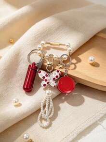 Y2K Style Butterfly Pearl Beaded Bag Charm, Multi-Color Acrylic Pendant Keychain, Sewing Tool Kit Charm, Includes Sewing Tools And Tape Measure, Threader And Needles, With Quick Release Hook. Can Decorate Handbags, Backpacks, Phone Cases And Car Keys, Suitable For Young Women And Ladies And Cross-Stitch, Embroidery And DIY Craft Projects. Fashion Accessory, Also A Great Gift. - Multicolor - View 6