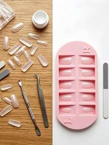 1pc Nail Art Tip Sorting Tray, Nail Tip Storage Organizer Rack, Professional Nail Artist Use, Suitable For Salon And Home Nail Art Supplies Display Rack,Manicure Christmas Gift - Multicolor - View 5