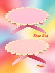 1-Tier 12.7 Inch Round Cardboard Display Stand, Gold Wavy Edge, Birthday Party Decoration Display Rack, Desktop Display Stand, Home Pink Wedding Paper Display Tray Rack - Multicolor - View 5