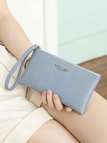 FOREVER MIYIN Women's Wristlet Long Wallet, Zipper Closure Purse, Large Capacity Multi Card Slots, Portable Phone Pouch, Solid Color For Daily Use - Multicolor - View 12