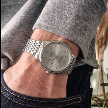 1pc Men's Mechanical Watch With Transparent Case Back, Business Fashion Highly Attractive Design - Silver - View 5