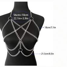 1pc Sexy X-Shaped Cross Body Chain Jewelry, Gold & Silver Bohemian Chest Chain, Beach Bikini Vacation Accessory, Perfect Gift Choice - Multicolor - View 10