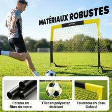 SPORTNOW But de football Pop-up Portable 150 x 110 x 110 cm Pliable Jaune | Cage de Foot Enfant et Adulte Extérieur, 4 Piquets de Sol, Sac de Transport, Sans Montage, pour Jardin, Parc - Multicolore - Voir 5