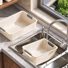 1/2 cái giỏ lưu trữ nhựa, khay lưu trữ nhà bếp, hộp lưu trữ nhỏ có tay cầm, hộp sắp xếp đồ gia dụng, phù hợp cho tủ bếp, bàn làm việc, mặt bàn, phòng ngủ, phòng tắm, hộp lưu trữ rộng nông, dùng cho trái cây, bánh mì, gừng, tỏi, đồ ăn nhẹ và dã ngoại, xô lưu trữ đồ bừa bộn trên bàn - Xem 4