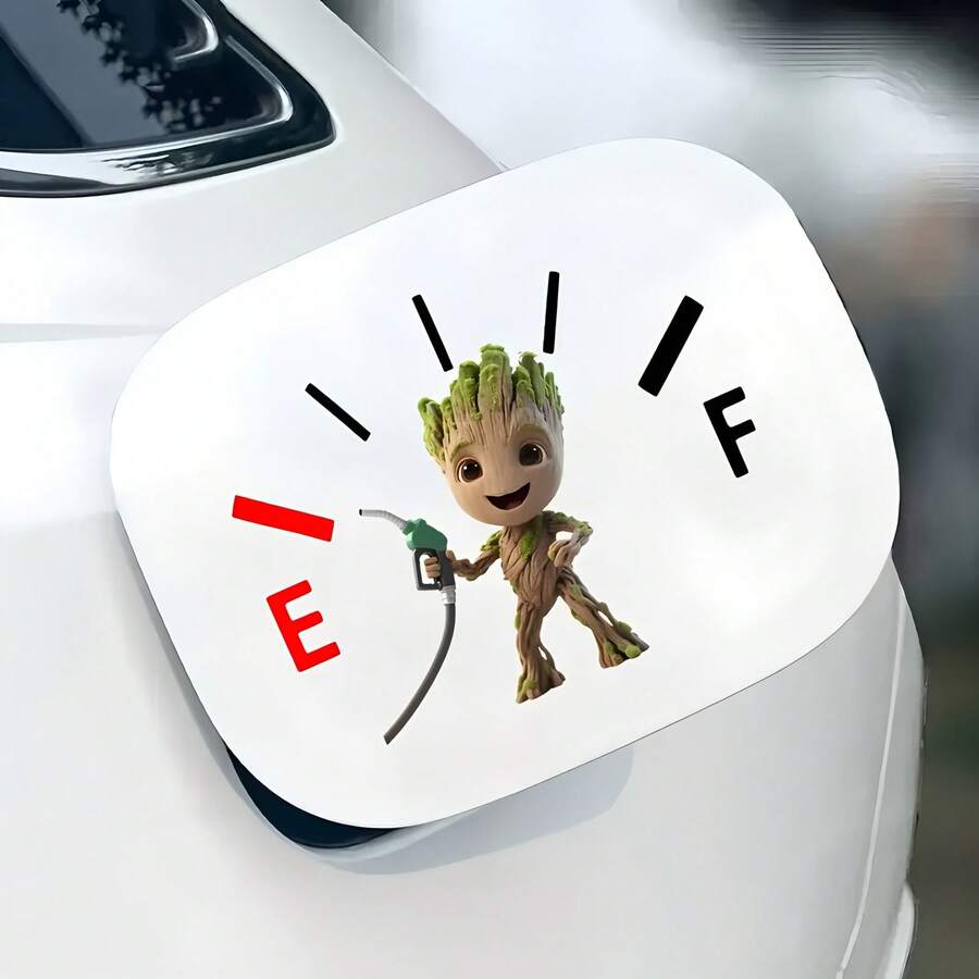 1pc Disney I Am Groot Car Interior Sticker, Cute Fuel Tank Cover Sticker, Car Sun Protection Sticker, Scratch-Resistant Car Exterior Accessory, Lilo & Stitch Pattern, Suitable For Car Body Sticker, Side Door Sticker, Full Car Wrap, Tailgate Cover, Hood, Motorcycle And Car Sticker To Cover Scratches, Party Favor - A - View 1