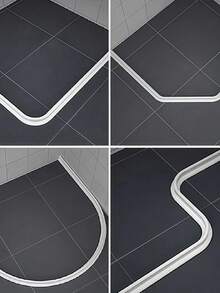 1 Roll Silicone Shower Water Barrier Strip, Easy Install Dry/Wet Separation Water Dam, No Power Required, White Bathroom Anti-Overflow Strip - A - View 9
