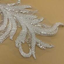 2pcs White, Gold, Black Sequin Embroidered Leaf Patch, Exquisite 3D Shaped Clothing Decoration Sticker - Cloth Patch - View 11