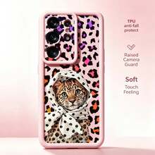 1pc Minimalist Cartoon Leopard Print TPU Shockproof Protective Phone Case, Fashionable Versatile Daily Use, Compatible With Galaxy S26/S25/S24/S23/Galaxy A17/A57/ Y17S/ A3X/ A40 And Honor 200/ Smart 8/ Hot 40i/ G22 Android Series Models - Pink - View 6