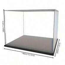 1pc Transparent Acrylic Display Box, Multiple Sizes, Plastic Assembly Dust-Proof Display Box With Matte Black Base, Suitable For Action Figures, Collectibles, Souvenirs, Statues, Models - A - View 4