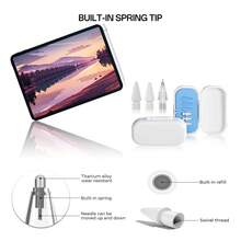 4/6PCS Replacement Nib Tips For Apple Pencil, Compatible With 1st/2nd Gen , Paperless Learning, Pro Metal Needle Nib - Multicolor - View 6