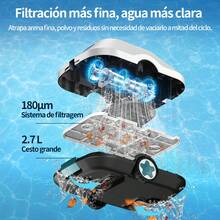 INSE C2 Cordless Automatic Robotic Pool Cleaner, Robotic Vacuum For Residential Pools - Grey - View 8