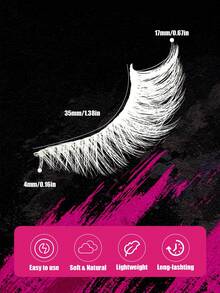 7 Pairs White Cat Eye Full Strip False Eyelashes, Suitable For Cosplay Party Makeup, Halloween Colorful False Eyelashes - White - View 2