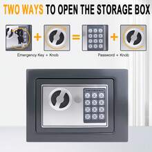 7Sevenjokers 4.6L Grey Digital Cash Box, A Lockable Storage Box With 2 Spare Keys, Suitable For Storing Cash And Valuables At Home, In The Office Or In Hotels - Grey - View 4