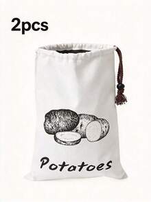 2pcs Reusable Onion Potato Garlic Vegetable Storage Bags, Vegetable Freshness Bags With Drawstring Closure Design, Keep Vegetables Fresh (Non-Food Contact) - Multicolor - View 11