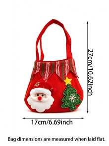 3pcs Christmas Felt Tote Gift Bags, Santa Claus Snowman Reindeer Pattern Christmas Tote Storage Bags, Portable Reusable Holiday Gift Bags, Suitable For Christmas Party, Gift Storage And Decoration - Multicolor - View 3