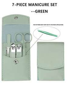 VCHOSE 4/7pcs Nail Care Set, Nail Clipper Set With High-End Nail Nipper, Single Slanted Edge Tool, Ear Pick, Facial Care Tools, With Portable Travel Bag - Multicolor - View 13