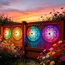 Mandala Lantern Warm Light/Colored Light/White Light, Solar Powered Outdoor Projection Wall Light, Mandala Theme LED Solar Light, Suitable For Garden, Patio And Stair Lighting, As Well As Yard, Backyard And Front Door Decoration - Warm Colors - View 8