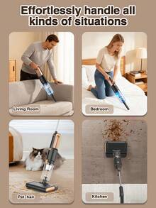 GENAI 3-In-1 Upright Vacuum Cleaner And Mop, Powerful Suction, HEPA Filtration, 800ml Large Water Tank - UK Plug(220-240V) - View 2