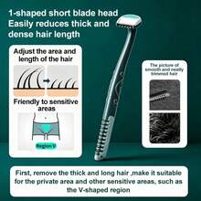2pcs Women's Intimate Area Trimmer, 2-In-1 Dual Head Manual Bikini Razor With Curved Handle, Painless Smooth Shaving For Sensitive Skin, Multi-Function Bikini Line, Underarm And Leg Body Grooming Razor - Double-headed - View 7