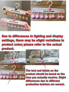 1pc Multi-Clip Hanger, Sweet Plastic Hanger, Closet Storage Hanger, Dressing Room Organizer Hanger, Long Pole Multi-Clip Detachable Hanger, Suitable For Home Decor, Wardrobe, Daily Use - Multicolor - View 11