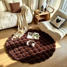 Faux Rabbit Fur Shaggy Fluffy Round Carpet Mat, Soft And Comfortable Plush Cream-Colored Rug, Suitable For Living Room, Bedroom And Other Decor Areas Gifts Birthday Graduation - Multicolor - View 47