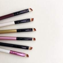 Premium Synthetic Angled Brow Brush, Sleek Handle Cosmetic Tool For Precise Brow Work - Multicolor - View 3