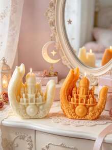 1PC Moon City Silicone Mold, Easy Release And Stable Shaping, Suitable For Resin Casting, DIY Resin Decorative Ornament, Atmospheric Home Decor, Handmade Creative Gift, Gift, Handmade, Candle Making, Home Decor - A - View 1