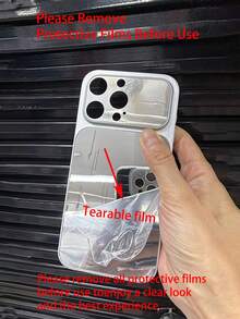Luxury Electroplated Mirror Camera Protection Phone Case, Compatible With IPhone 18 Pro Max 18 Pro 17 Pro Max 17 Pro 17 16 15 14 13 Pro Max 17 Air, Fashion Protective Back Cover - Silver - View 4