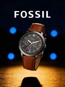 Fossil FS5512 Men's Quartz Chronograph Watch, Grey Dial With Roman Numerals, Brown Strap, Date Display, Business Casual Watch - Black - View 8