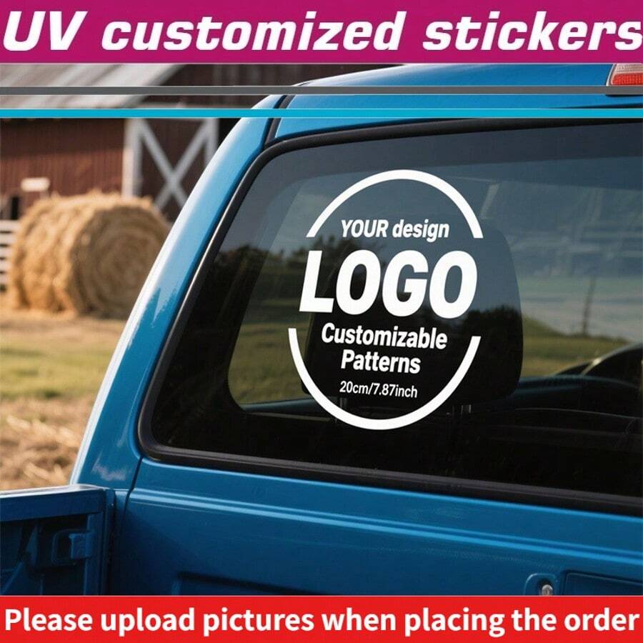 Custom Printed PVC Car Stickers With Large Logo, Waterproof Removable Decals, Durable Self-Adhesive No-Residue Body Stickers, Creative DIY Decorative Stickers, Customizable Logo And Text - Multicolor - View 1