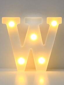 1pc 16cm White Luminous Letter Light, Indoor Home Decor, Holiday, Birthday, Wedding Proposal Decoration Letter Light Board, School Dormitory Decor - 16cm White Letter - View 25