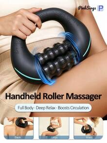 PinkSings Electric Handheld Roller Massager - Percussion Massager, Precisely Targets Knots For Deep Muscle Pain Relief, Improves Blood Circulation, 3 Rotation Speeds, Suitable For Back, Shoulders, Legs - Black - View 2